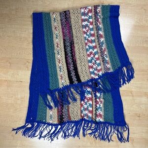 Handmade Crochet Shawl Scarf Shoulder Cover 30x66 fringe NEW